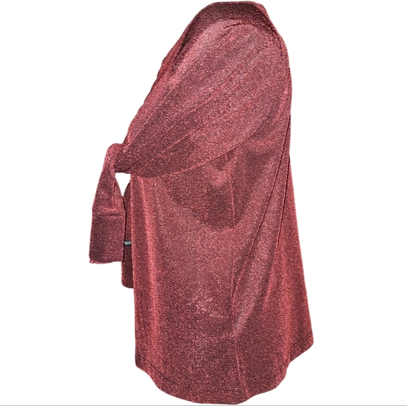 Harley-Davidson Womens Y2K Red Shimmer Button Front Slit Top Made USA Sz M - Picture 6 of 16